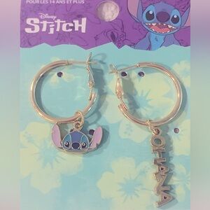 NEW DISNEY Stitch Gold Hoop Earrings medium Trending limited edition kids NWT
